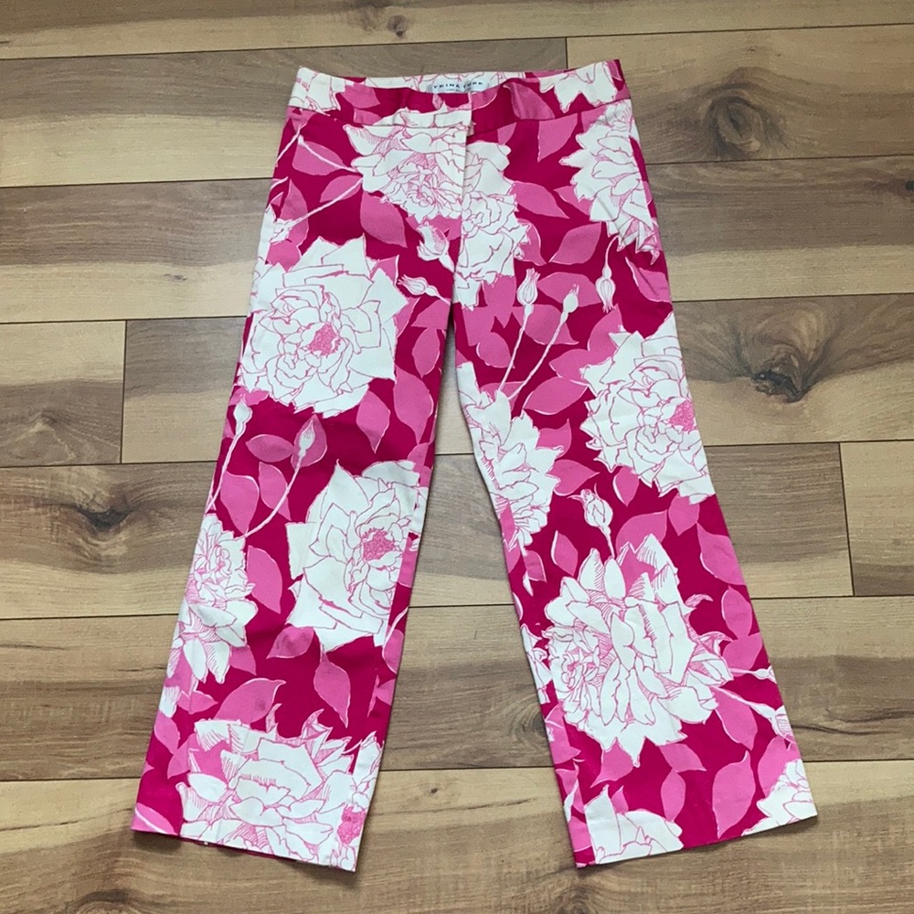 Trina Turk floral patterned pants. Size 2